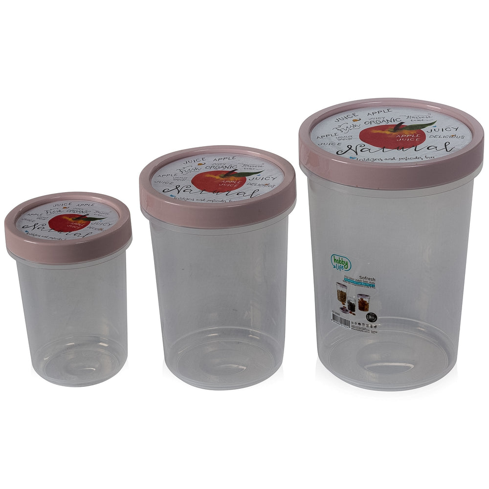 Set of 3 Airtight Round Food Storage Containers-Hobby Life-Plastic Box Shop