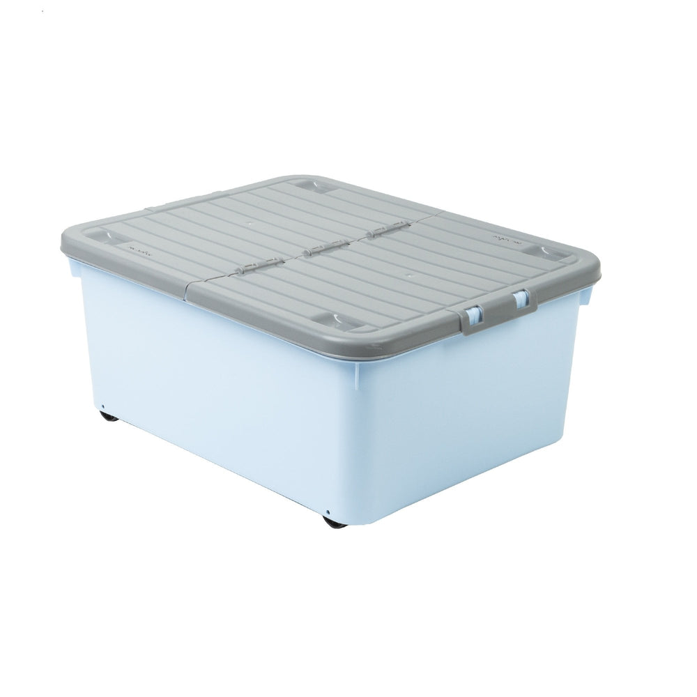 30 Litre Under Bed Plastic Box with Wheels and Folding Lid-Wham-Plastic Box Shop
