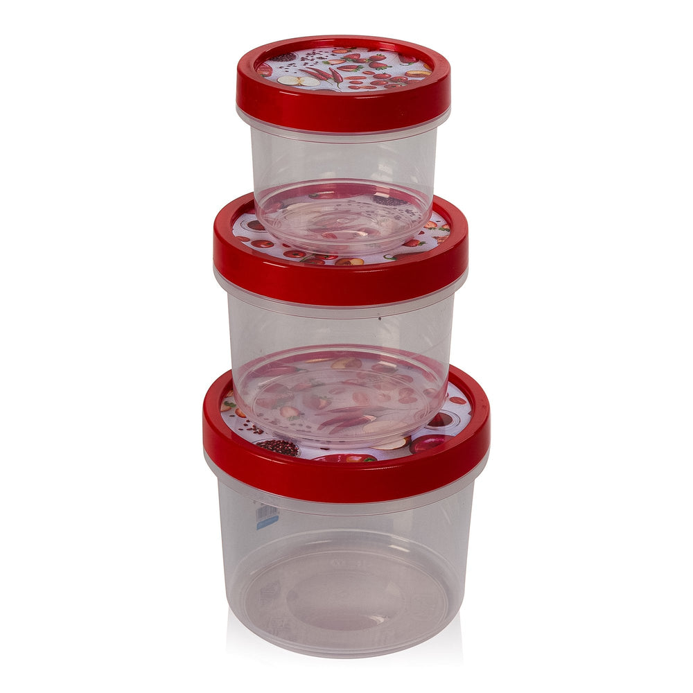 Set of 3 Shallow Round Food Storage Containers-Hobby Life-Plastic Box Shop