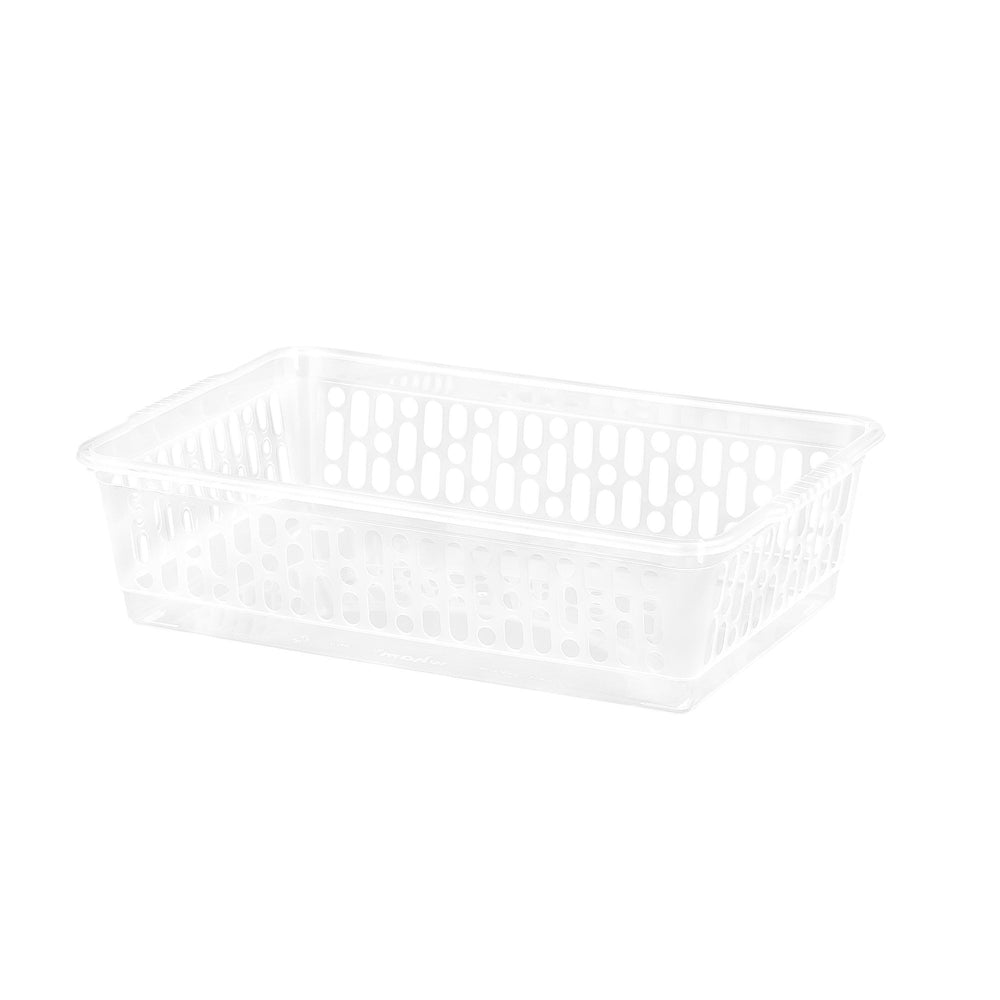 Pack of 5 x Small Plastic Tidy Baskets – Assorted Colours-Wham-Clear-WMTP5C-Plastic Box Shop