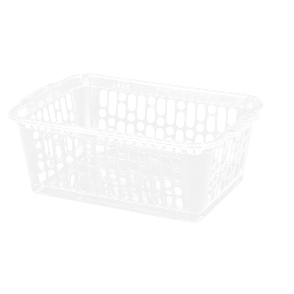 Medium Multi-Colour Plastic Storage Basket (Pack of 3)-Wham-Clear-WMTP3C-Plastic Box Shop
