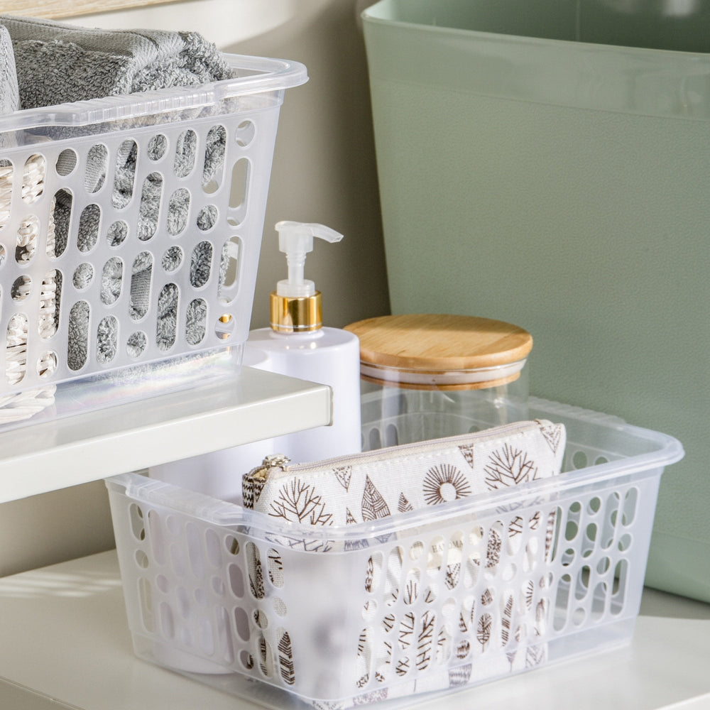 Medium Multi-Colour Plastic Storage Basket (Pack of 3)-Wham-Plastic Box Shop