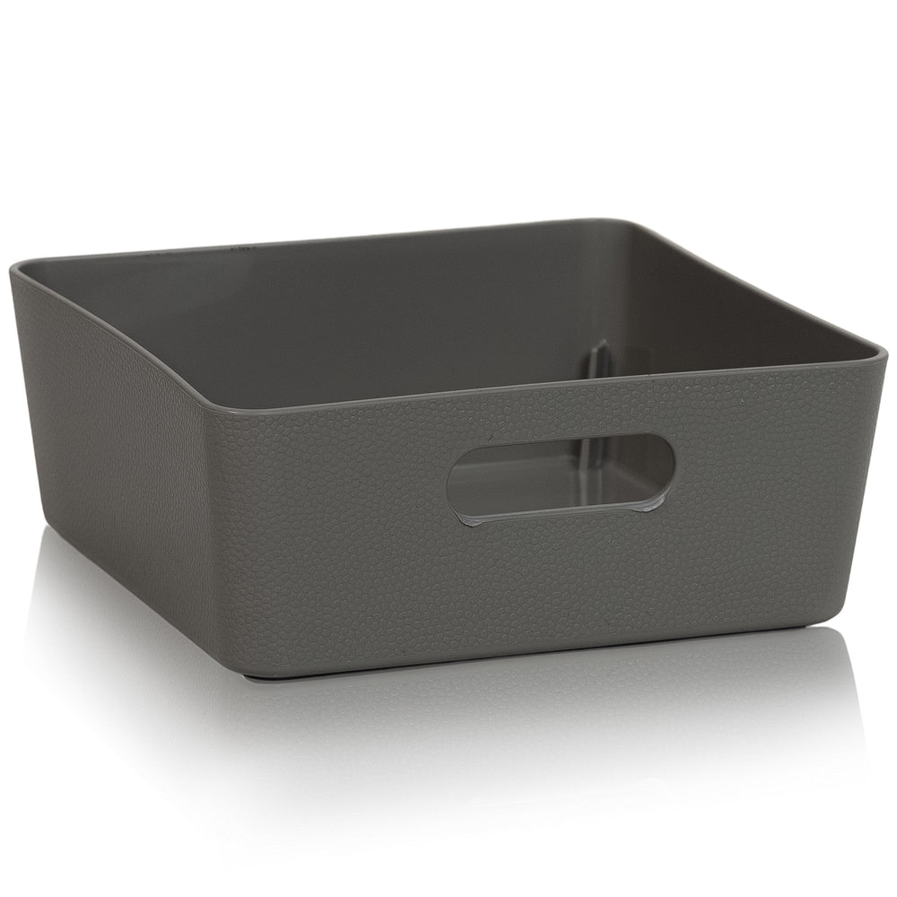 Small Textured Plastic Storage Basket – Wham Studio-Wham-Warm Grey-WMSTB13.01WG-Plastic Box Shop