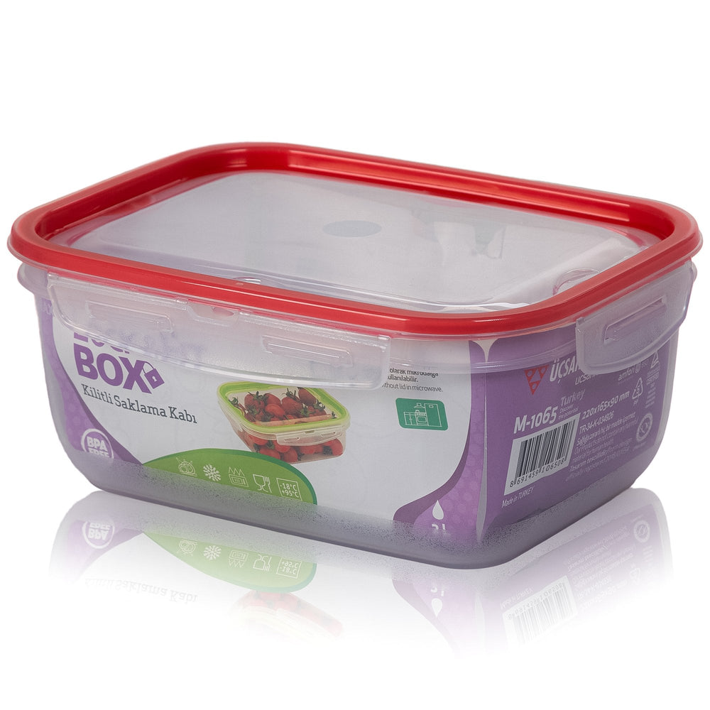 2 Litre Clear Airtight Plastic Food Storage Box-Hobby Life-Plastic Box Shop