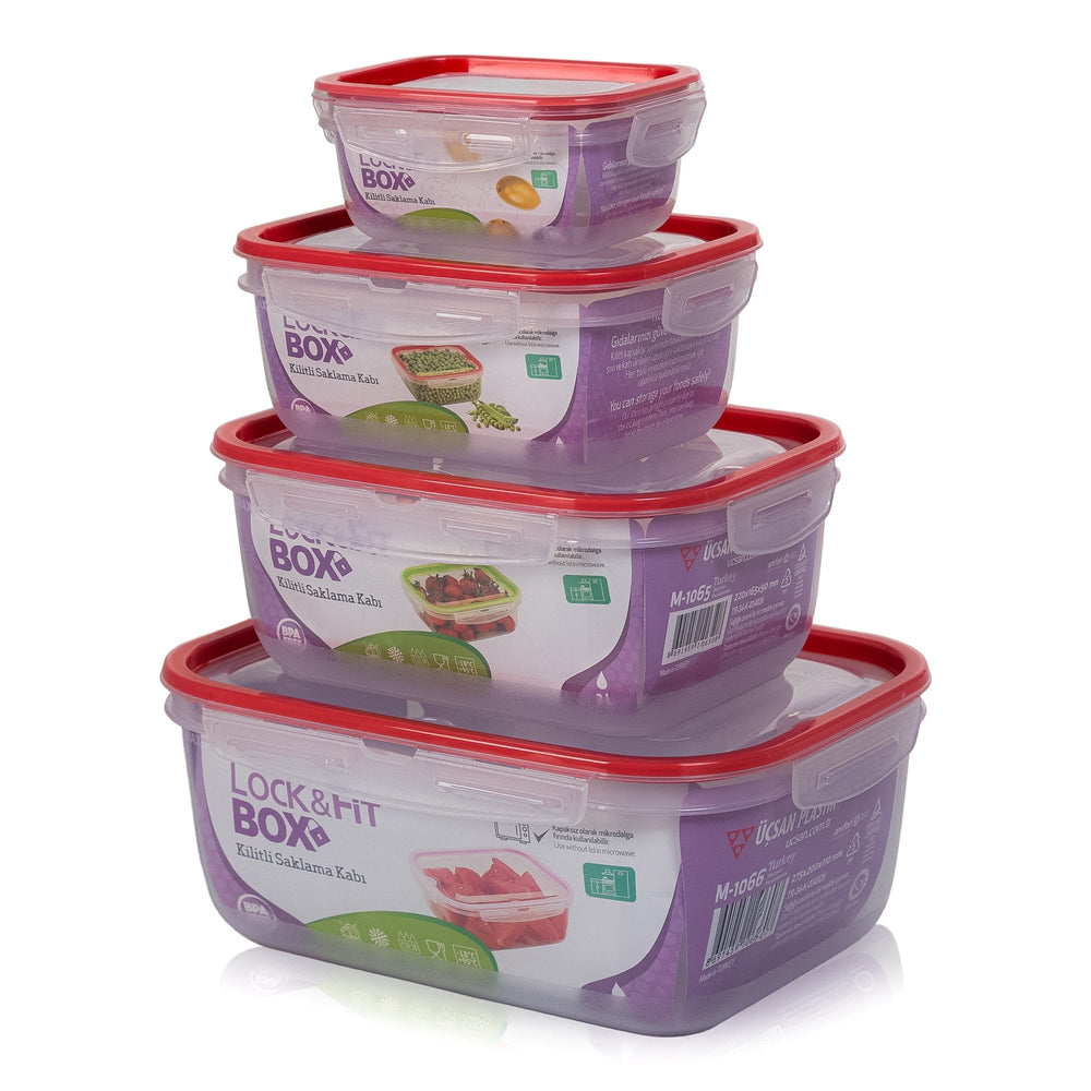 Set of 4 lock & Fit Airtight Plastic Storage Boxes-Hobby Life-Plastic Box Shop