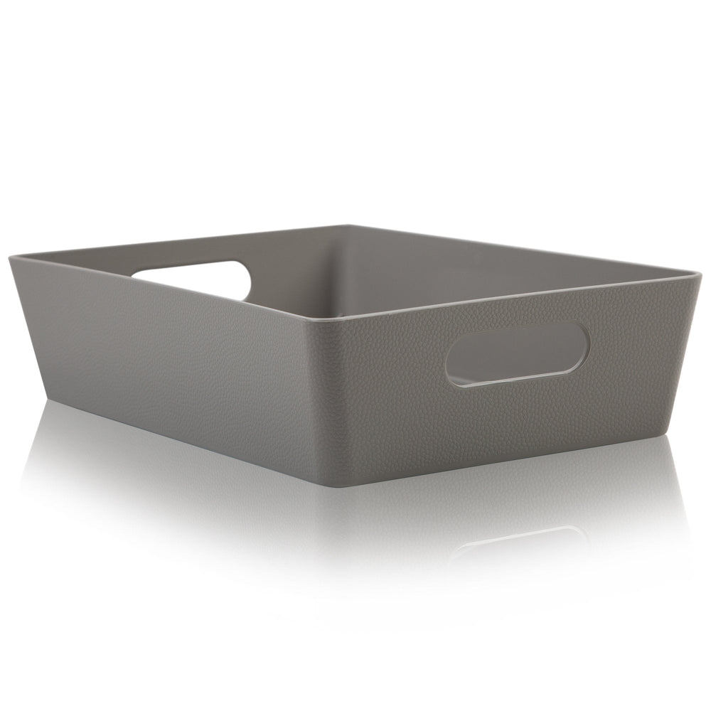 2 Litre Textured Grey Plastic Storage Basket – Wham Studio-Wham-Plastic Box Shop