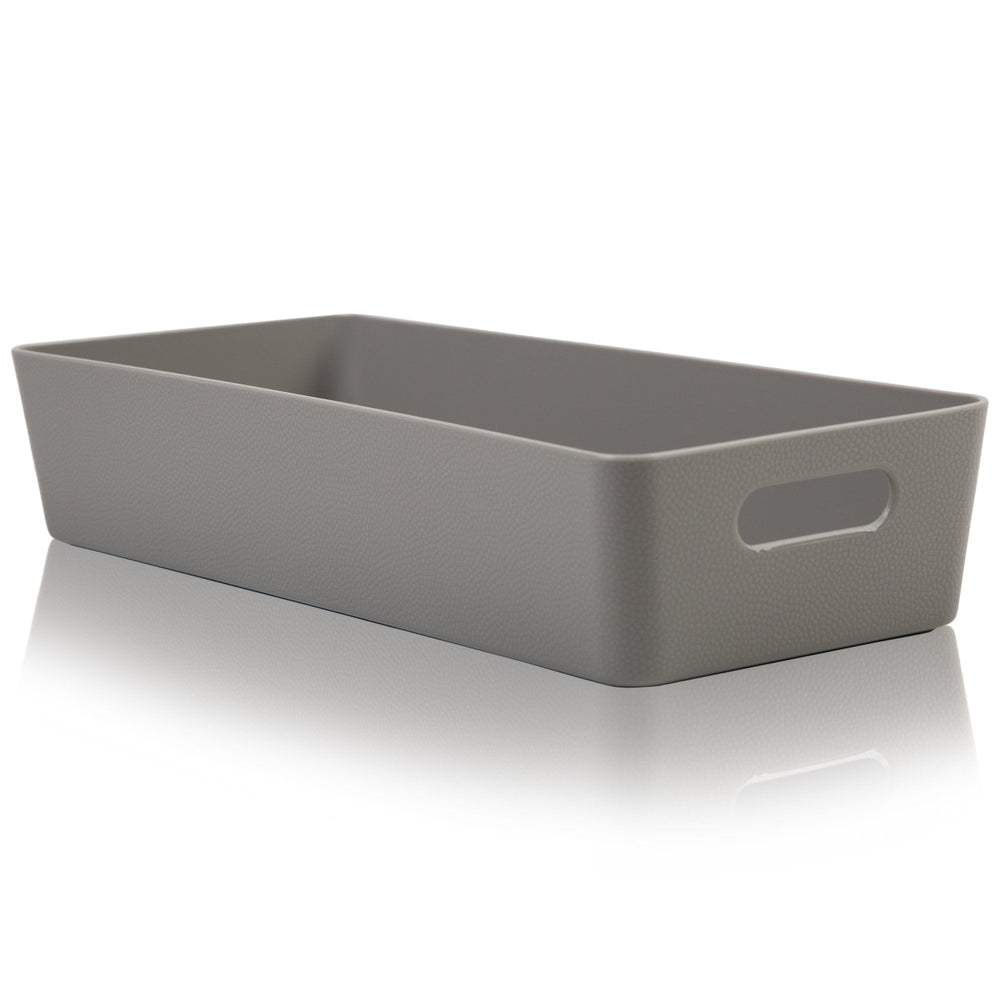 2 Litre Textured Plastic Storage Basket – Wham Studio-Wham-Warm Grey-WMSTB10.01WG-Plastic Box Shop