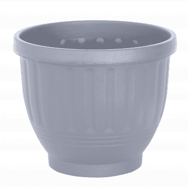Pack of 2 - Etruscan 30.5cm Round Plastic Planter-Wham-Soft Grey-WM30.5ERPP2SG-Plastic Box Shop