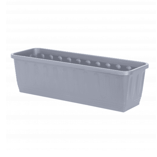 Pack of 2 - Etruscan 60cm Trough Plastic Planters-Wham-Soft Grey-WM60ETP2SG-Plastic Box Shop