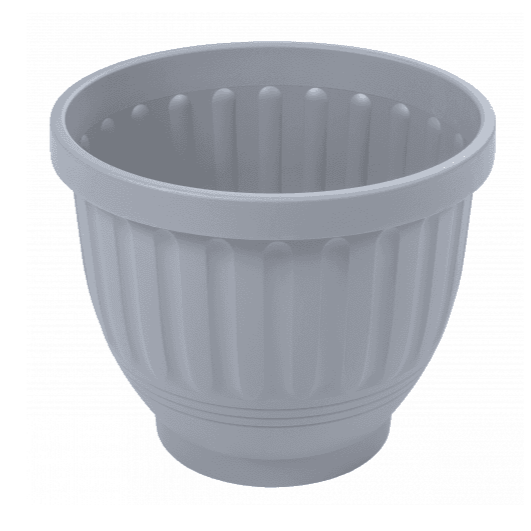 Pack of 2 - Etruscan 47cm Round Plastic Planter-Wham-Soft Grey-WM47ERPP2SG-Plastic Box Shop