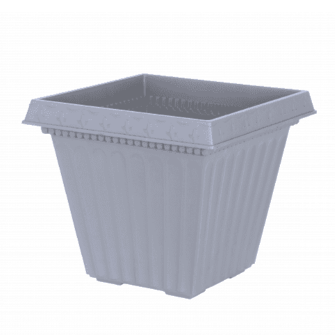 Pack of 2 - Etruscan 35cm Square Planter-Wham-Soft Grey-WM35ESPP2SG-Plastic Box Shop