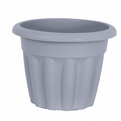 33cm Vista Small Round Plastic Plant Pot-Wham-Upcycled Grey-WM33VRPUG-Plastic Box Shop