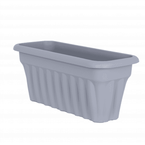 Pack of 2 x 60cm Vista Rectangular Plastic Trough Planters-Wham-Upcycled Grey-WM60VTP2UG-Plastic Box Shop