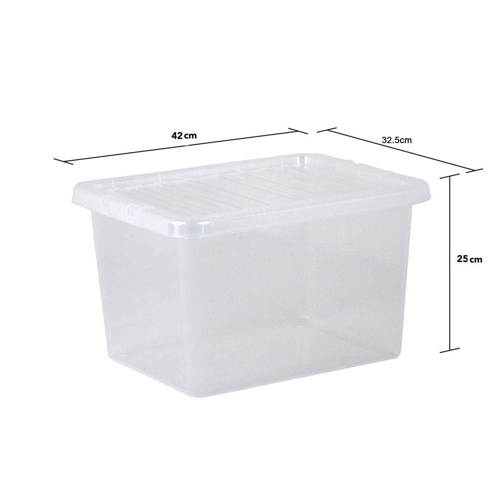 Wham Crystal Pack 5 x 25 Litre Plastic Storage Boxes with Lids-Wham-Plastic Box Shop
