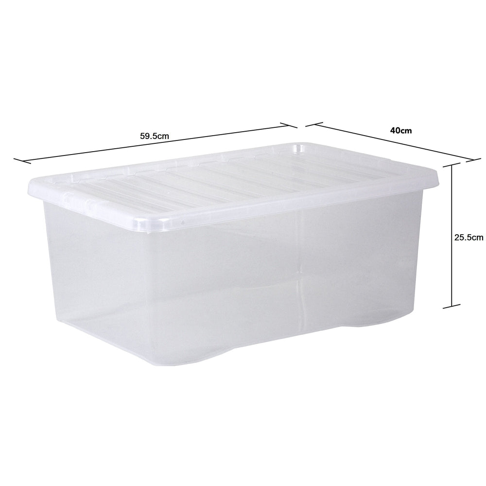 Wham Crystal Pack of 5 x 45L Plastic Storage Boxes with Lids-Wham-Plastic Box Shop