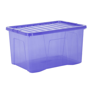 Wham Crystal Pack of 5 x 60L Large Plastic Storage Boxes with Lids-Wham-Spectrum Blue-WM60P5SB-Plastic Box Shop