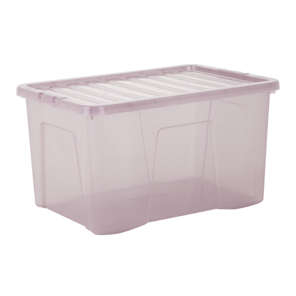Wham Crystal Pack of 5 x 60L Large Plastic Storage Boxes with Lids-Wham-Dusky Orchid-WM60P5DO-Plastic Box Shop