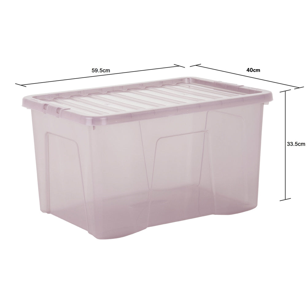 Wham Crystal Pack of 5 x 60L Large Plastic Storage Boxes with Lids-Wham-Plastic Box Shop