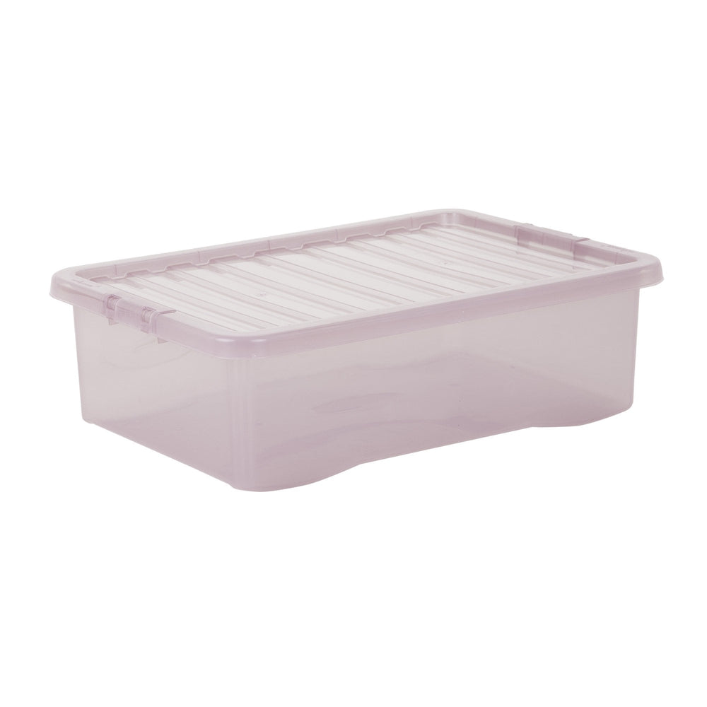Wham Crystal Pack of 5 x 32L Underbed Plastic Storage Boxes with Lids-Wham-Dusky Orchid-WM32P5DO-Plastic Box Shop