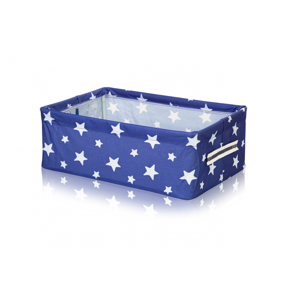 Canvas Tray Toy Storage Box - Denim Blue Star Design-PBS-Plastic Box Shop
