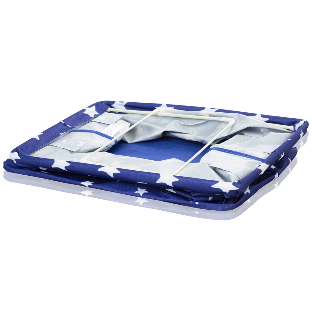 Canvas Tray Toy Storage Box - Denim Blue Star Design-PBS-Plastic Box Shop