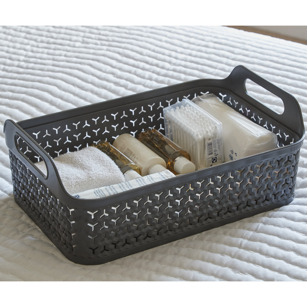 Shallow Urban Style Plastic Storage Basket with Lid – Strata-Strata-Plastic Box Shop