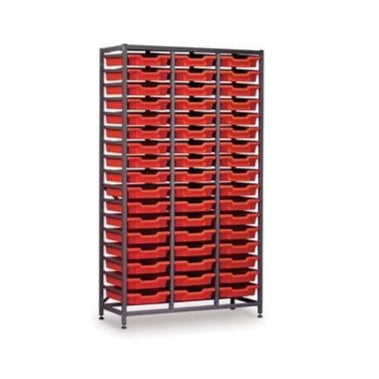 Gratnells Tall Treble Frame with 51 Shallow Trays and Runners-Gratnells-Plastic Box Shop