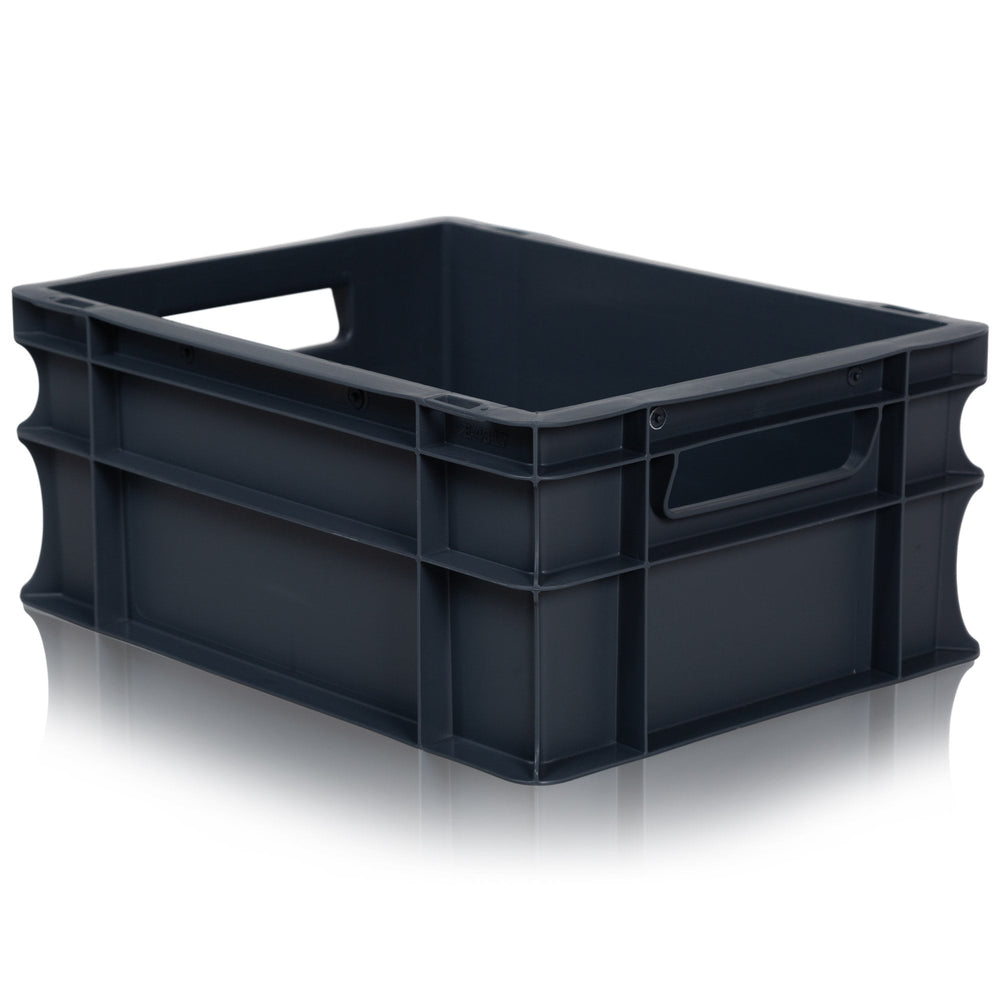 15 Litre Grey Euro Stacking Container 400×300-BS-Plastic Box Shop