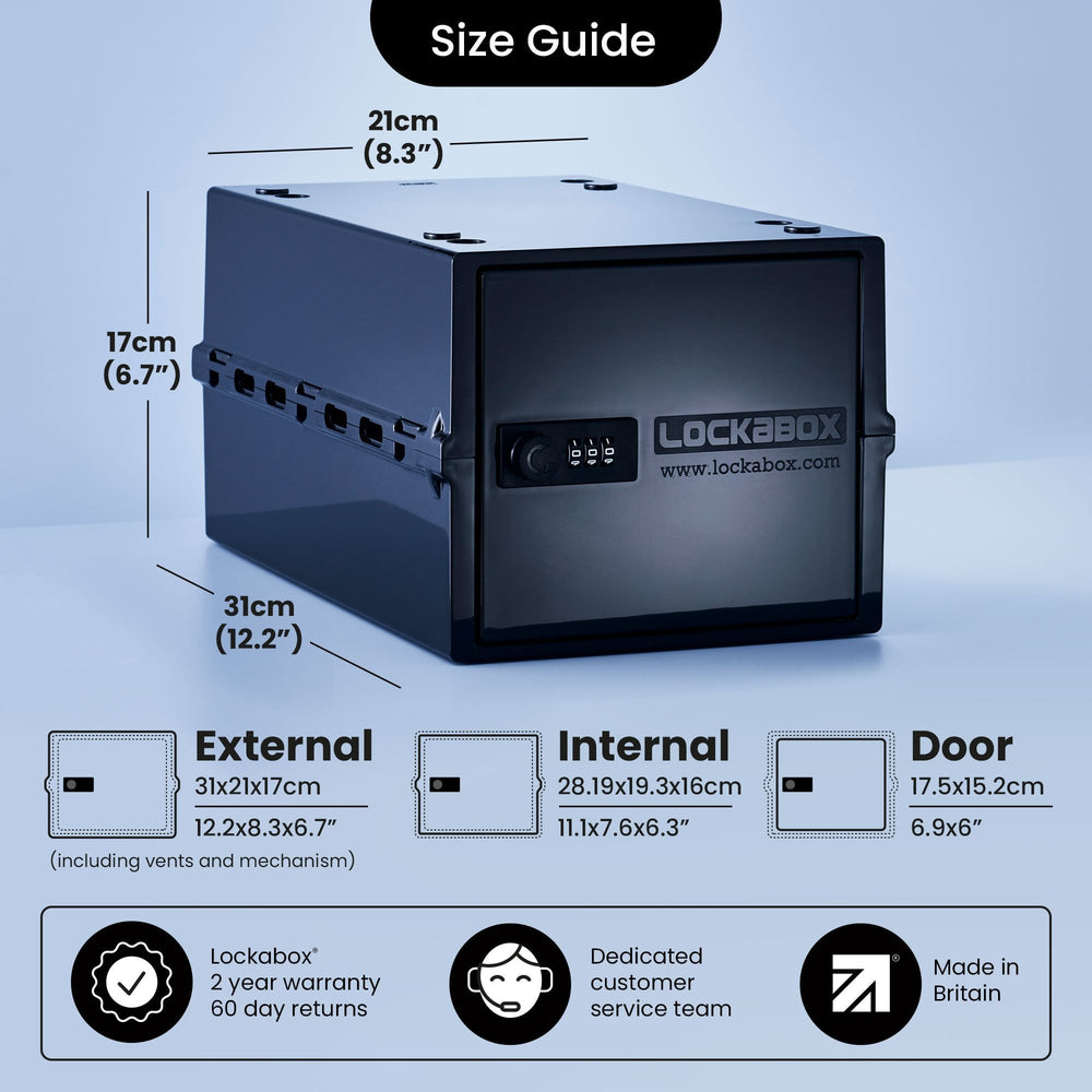 10.5 Litre One Secure Storage Box – Black – Lockabox-Lockabox®-Plastic Box Shop