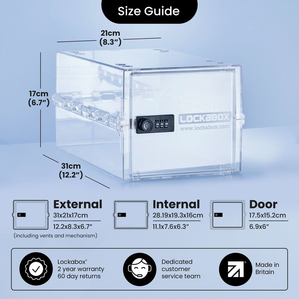 10.5 Litre One Secure Storage Box – Clear – Lockabox-Lockabox®-Plastic Box Shop