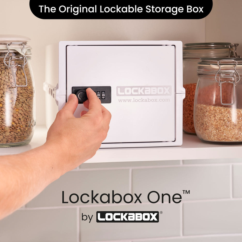 10.5 Litre One Secure Storage Box – Opal White – Lockabox-Lockabox®-Plastic Box Shop