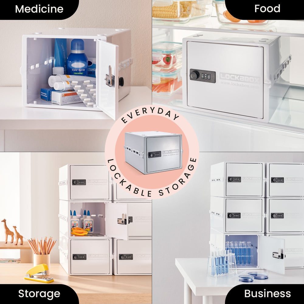 10.5 Litre One Secure Storage Box – Opal White – Lockabox-Lockabox®-Plastic Box Shop