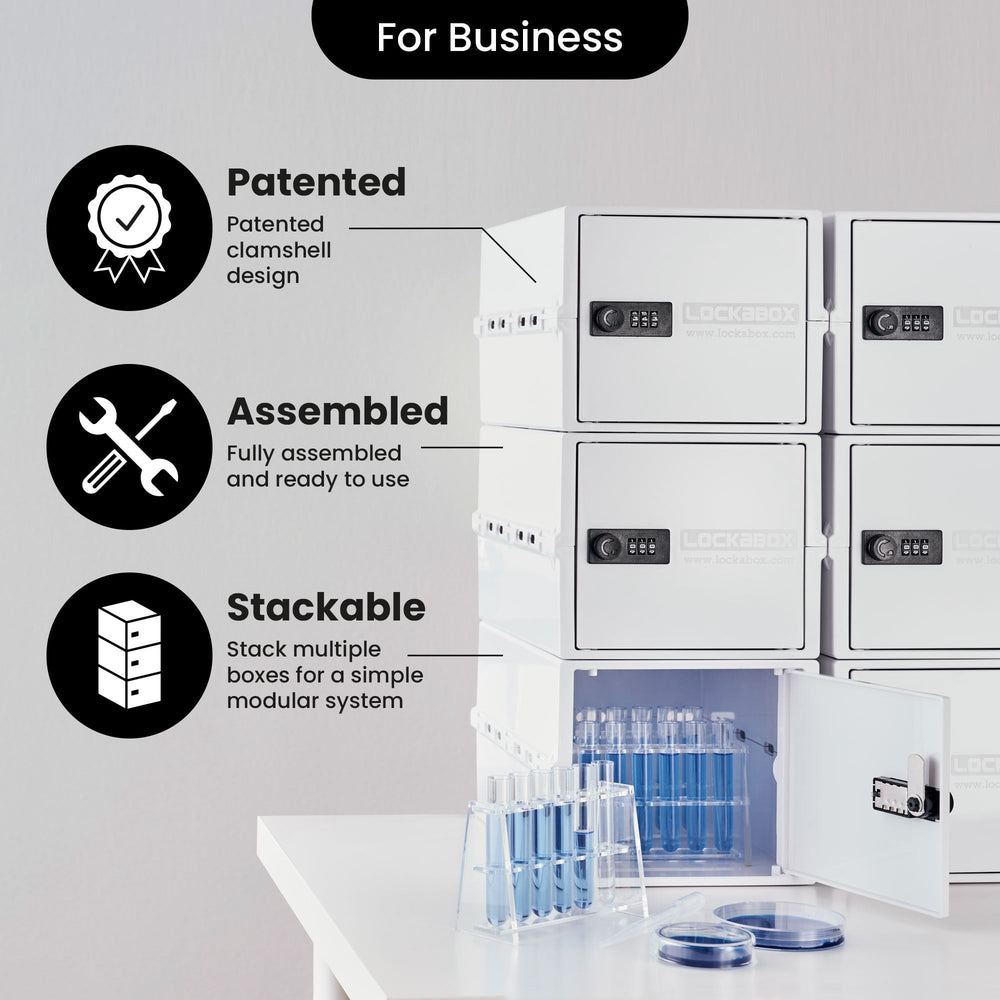 10.5 Litre One Secure Storage Box – Opal White – Lockabox-Lockabox®-Plastic Box Shop