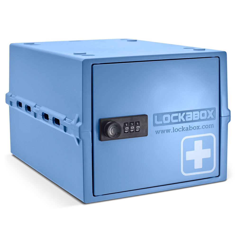 10.5 Litre One Medi Secure Storage Box – Blue – Lockabox-Lockabox®-Plastic Box Shop