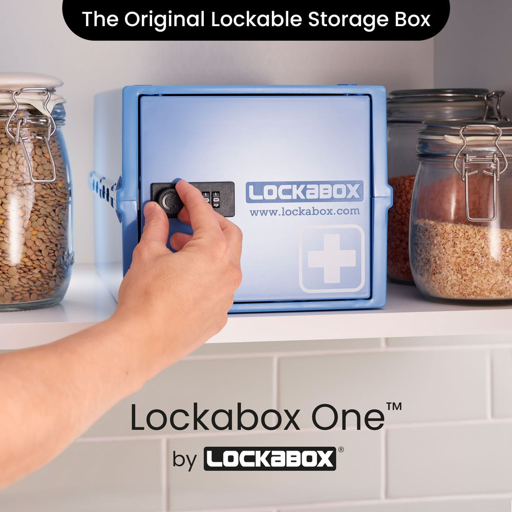 10.5 Litre One Medi Secure Storage Box – Blue – Lockabox-Lockabox®-Plastic Box Shop