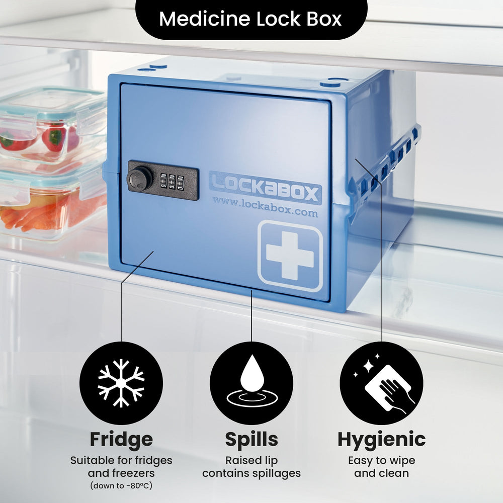 10.5 Litre One Medi Secure Storage Box – Blue – Lockabox-Lockabox®-Plastic Box Shop
