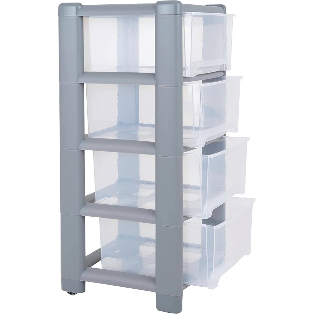 Large Deep Plastic Four Drawer Unit-Wham-Plastic Box Shop