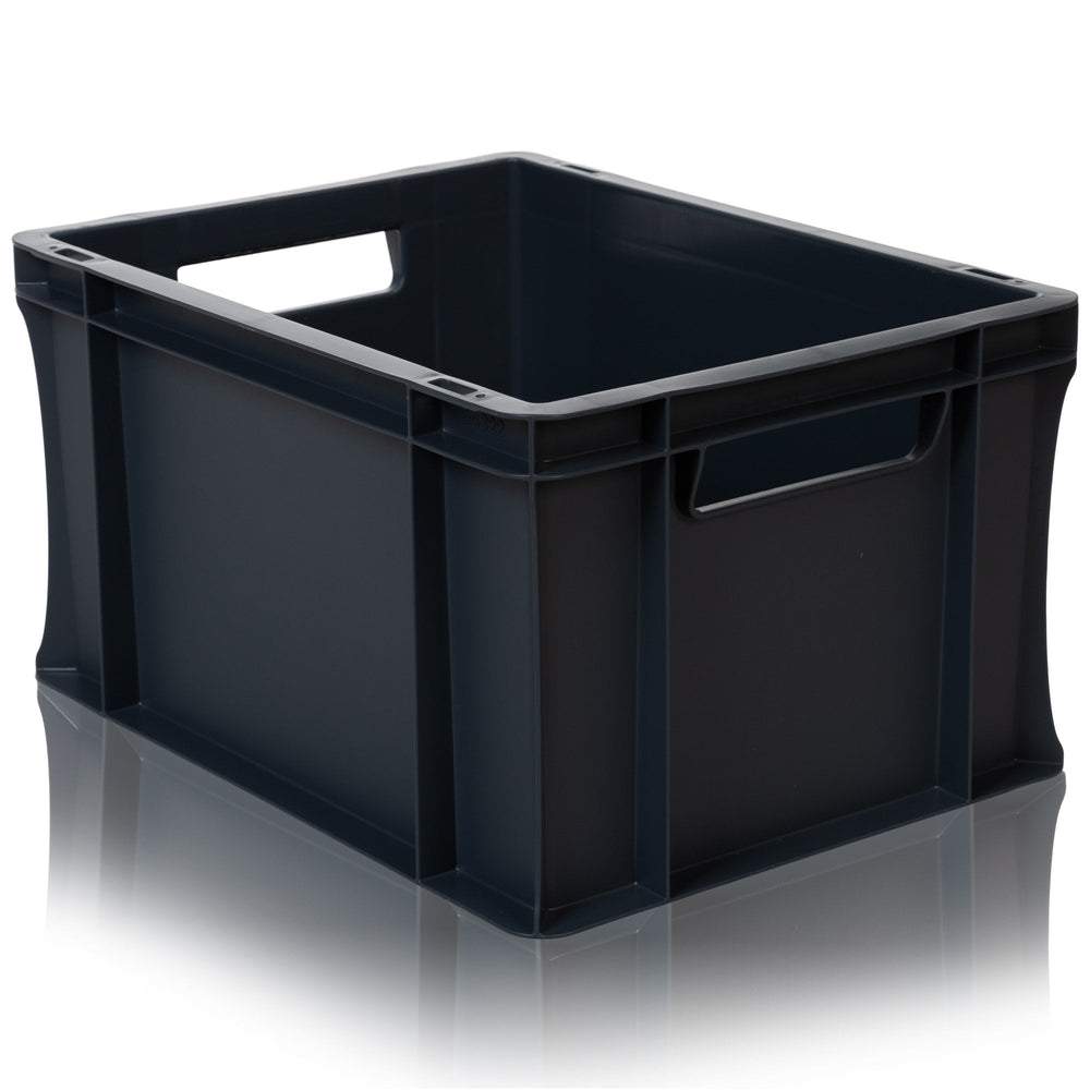 20 Litre Euro Stacking Container - Grey-BS-Plastic Box Shop