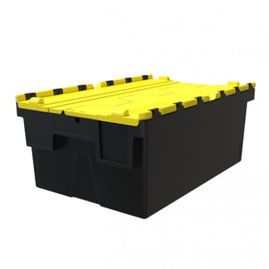 Pack of 4 x 44L Attached Lid ALC Containers (250mm high)-LH-Plastic Box Shop
