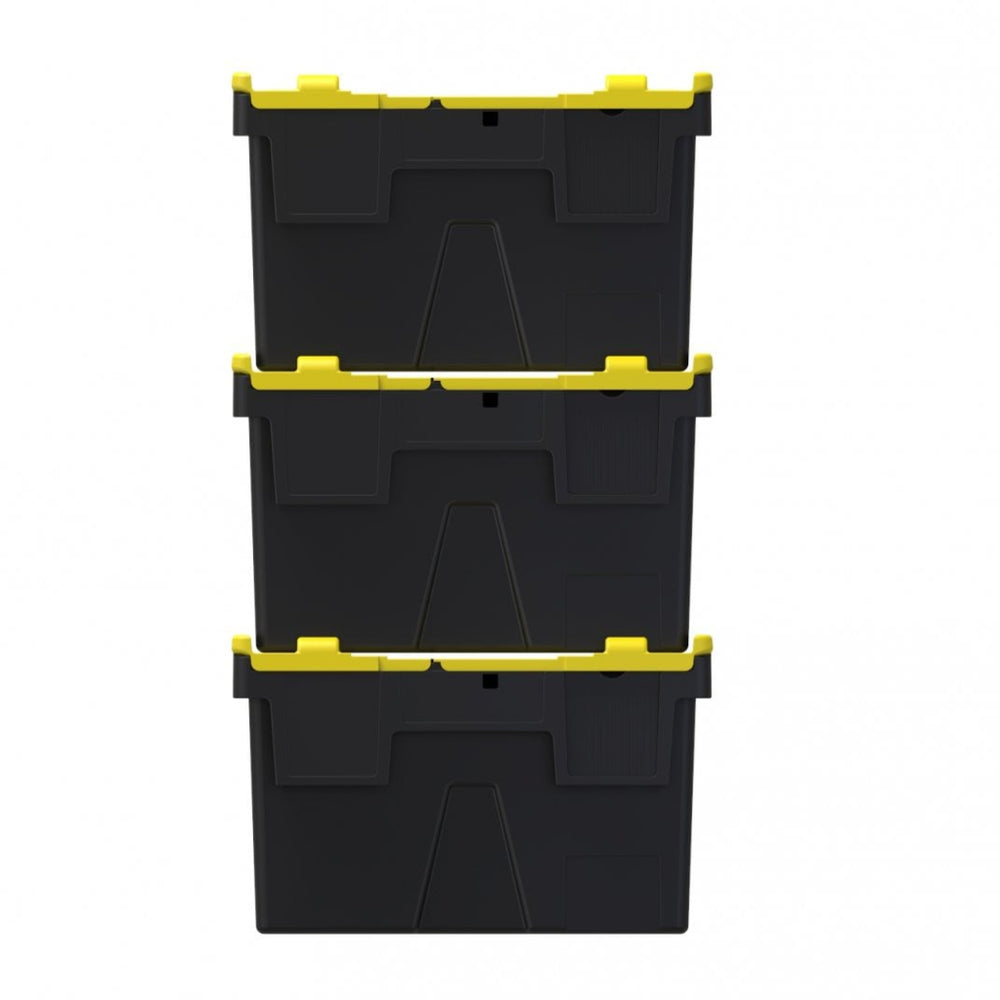 Pack of 4 x 44L Attached Lid ALC Containers (250mm high)-LH-Plastic Box Shop