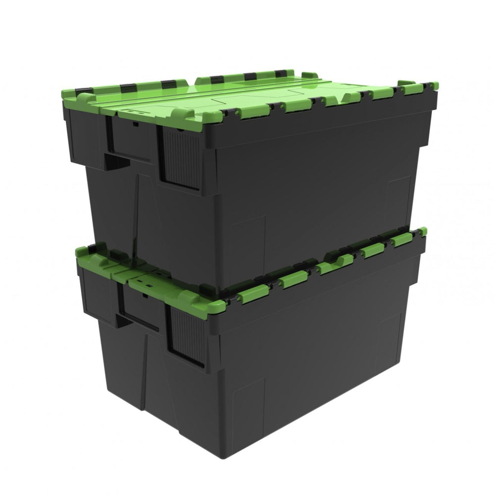 Pack of 2 x 56L Attached Lid ALC Containers (310mm high)-LH-Plastic Box Shop