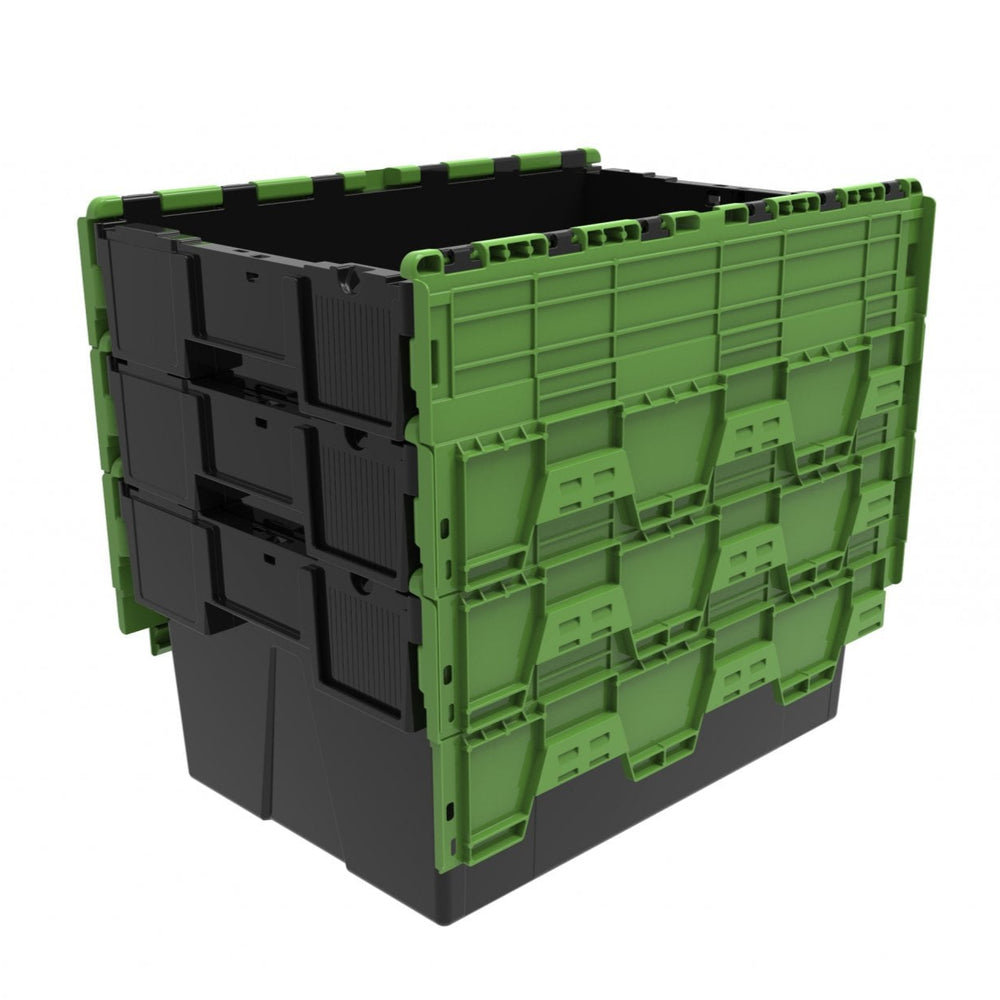 Pack of 2 x 56L Attached Lid ALC Containers (310mm high)-LH-Plastic Box Shop
