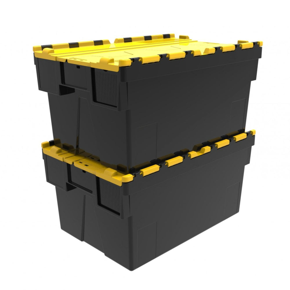 Pack of 2 x 56L Attached Lid ALC Containers (310mm high)-LH-Plastic Box Shop