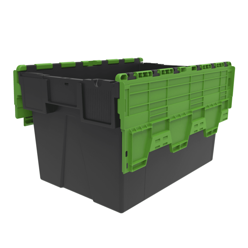 Pack of 2 x 65L Attached Lid ALC Containers (365mm high)-LH-Plastic Box Shop