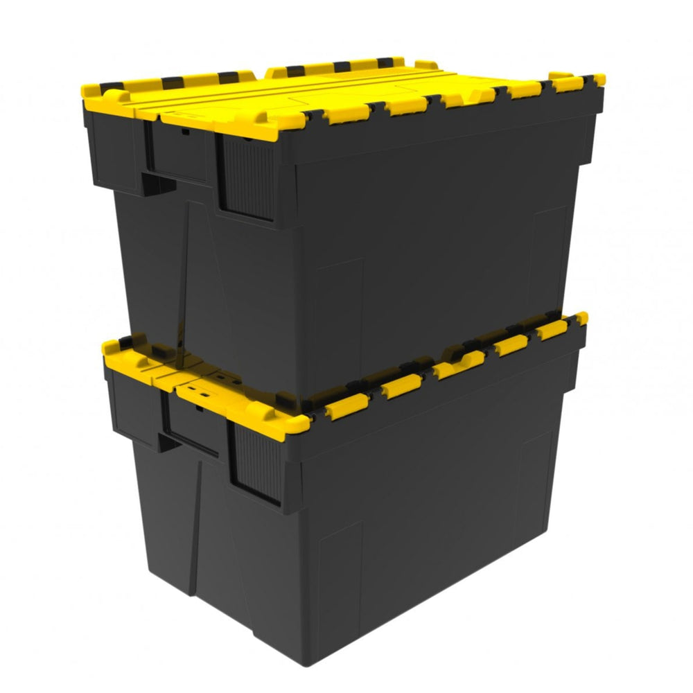 Pack of 2 x 65L Attached Lid ALC Containers (365mm high)-LH-Plastic Box Shop