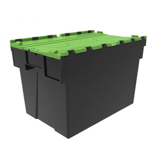 Pack of 2 x 80L Attached Lid ALC Containers (400mm high)-LH-Plastic Box Shop