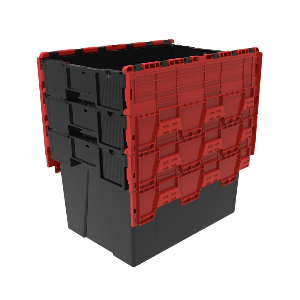 Pallet of 80 x 80 Litre Attached Lid ALC Containers (400mm high)-LH-Plastic Box Shop