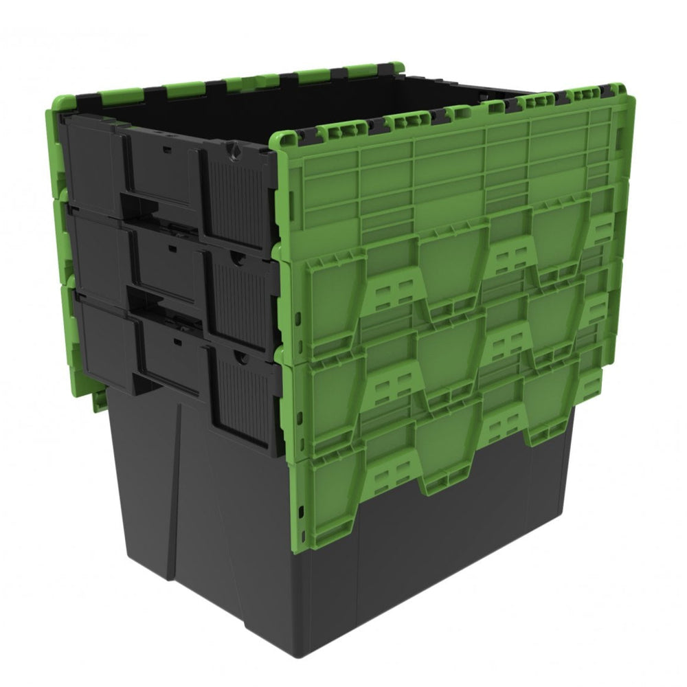 Pallet of 80 x 80 Litre Attached Lid ALC Containers (400mm high)-LH-Plastic Box Shop