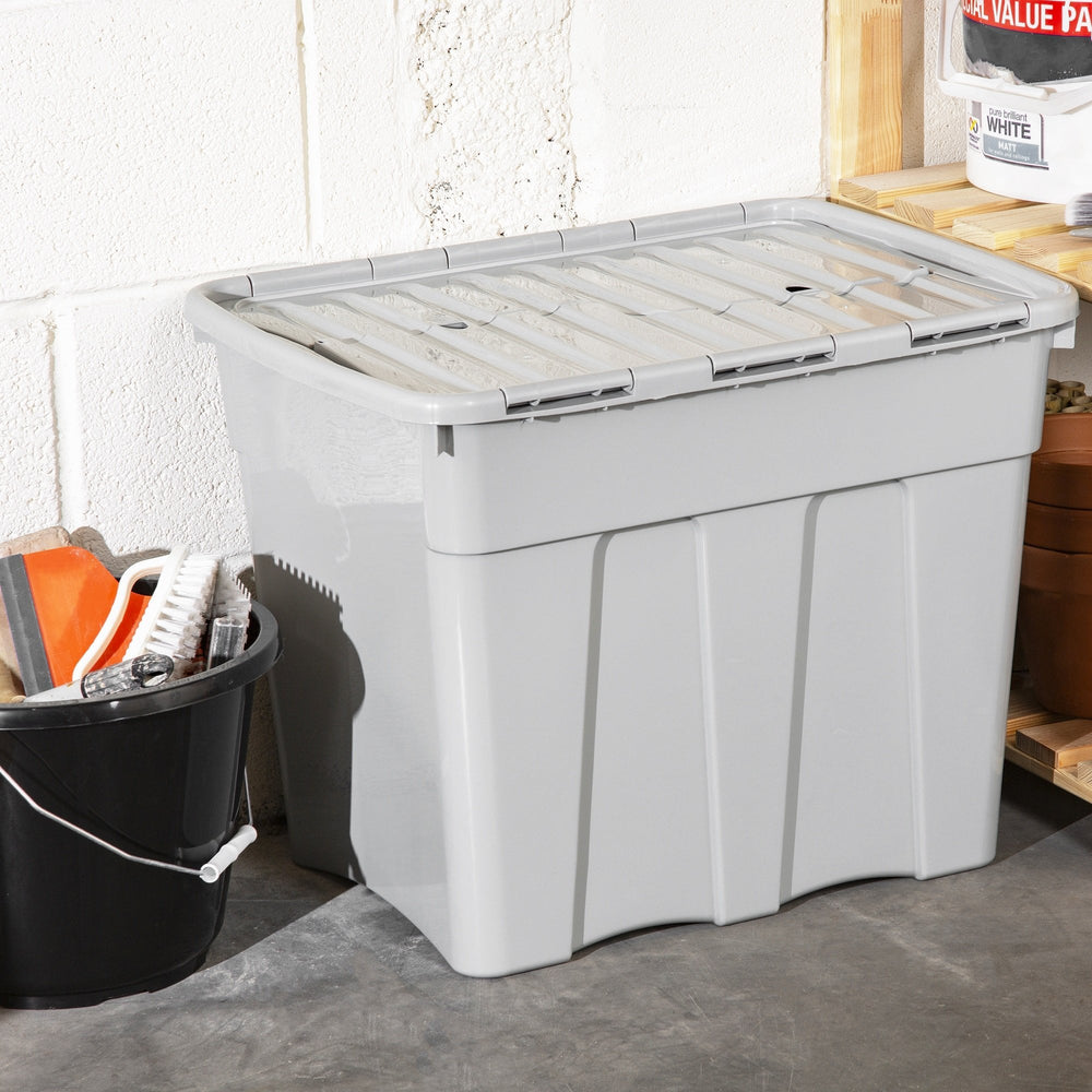 Pack of 2 x 80L Home Upcycled Plastic Croc Boxes with Attached Lid-Wham-Plastic Box Shop