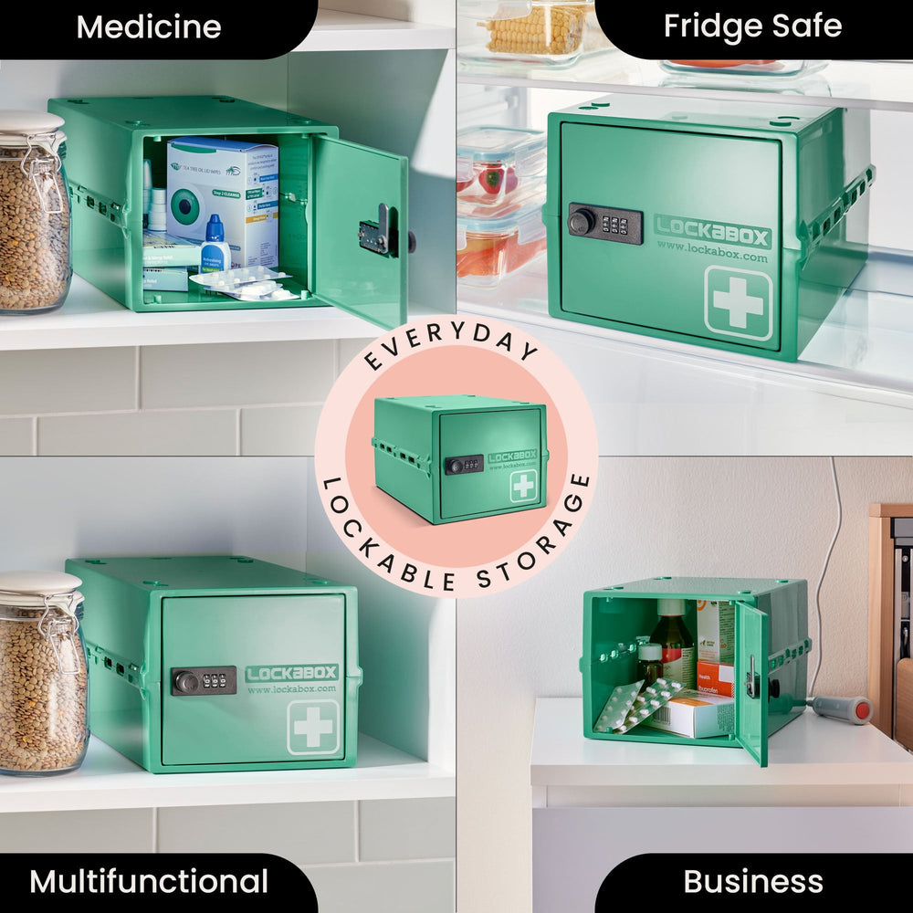 10.5 Litre One Medi Secure Storage Box – Green – Lockabox-Lockabox®-Plastic Box Shop